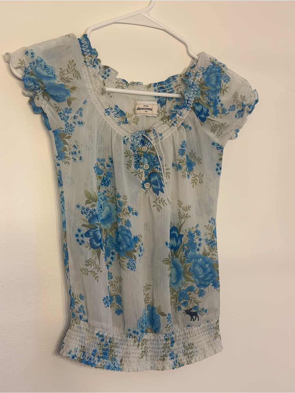 Abercrombie Kids Light Blue Floral Blouse